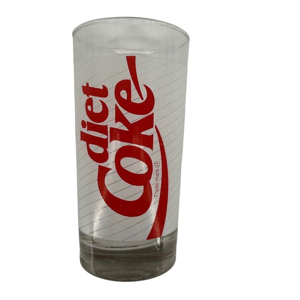 1980s Diet‎ Coke Glass Coca Cola Soda Collectible Barware Drinking Glassware